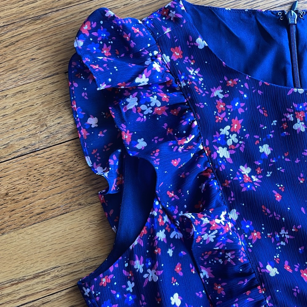 J. Crew | Navy Blue Floral Dress (2) - Picture 3 of 8